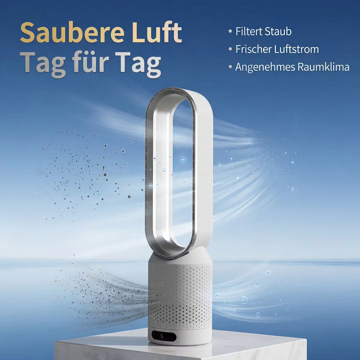 2-in-1 verwarmings- en koeltorenventilator - bladloze ventilator voor het binnenklimaat