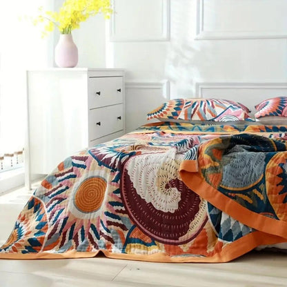Soft Sunburst Cotton Throw Blanket for Cozy Home Decor