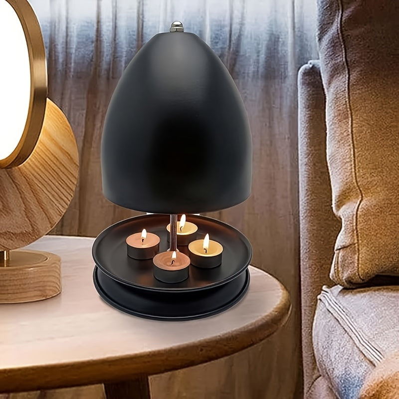 Schwarzes Teelicht-Kerzenwärmer-Kit mit Handwärmer & Halter - Flameless Heating für Zuhause & Garten