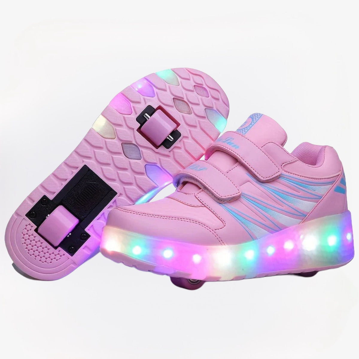 Kids' LED Roller Trainers with Removable Wheels, Sizes 26–35