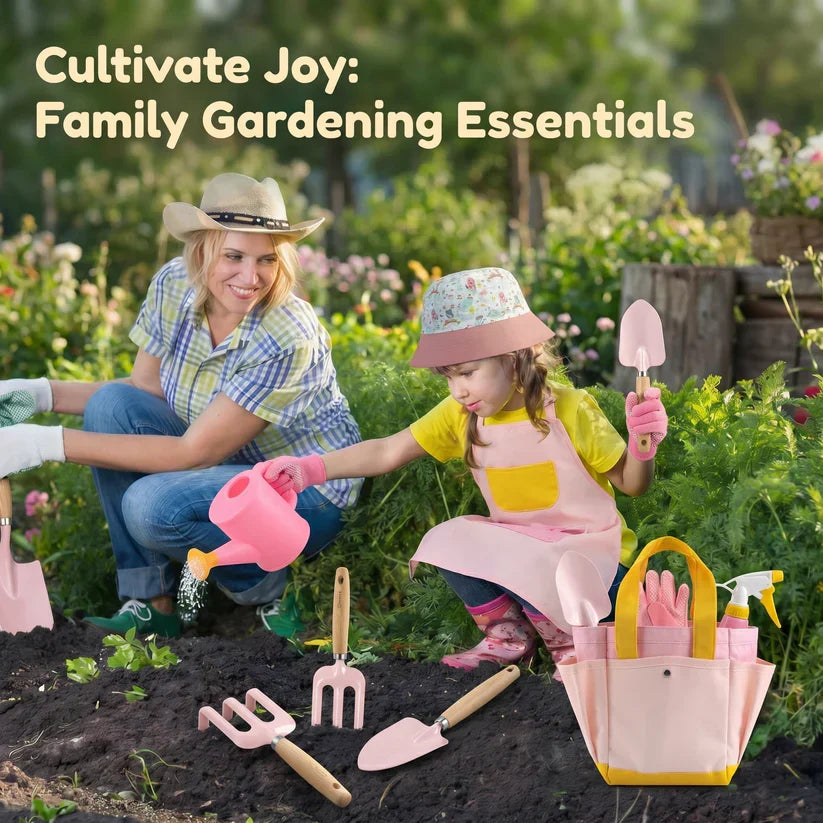 Kids' Gardening Tool Set with Gloves and Storage Bag