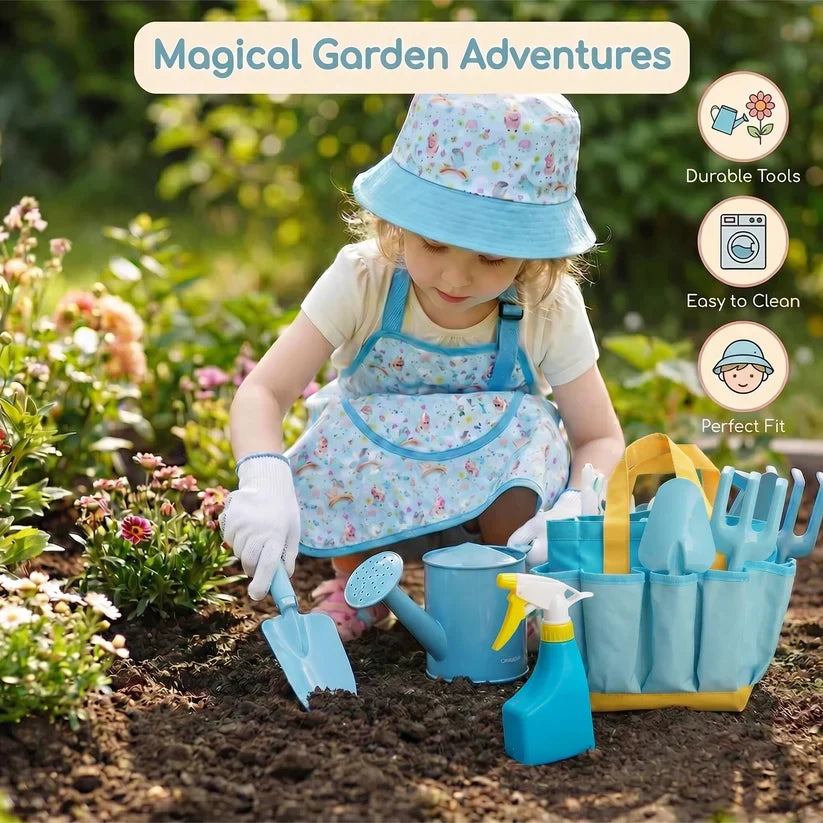 Kids' Gardening Tool Set with Gloves and Storage Bag