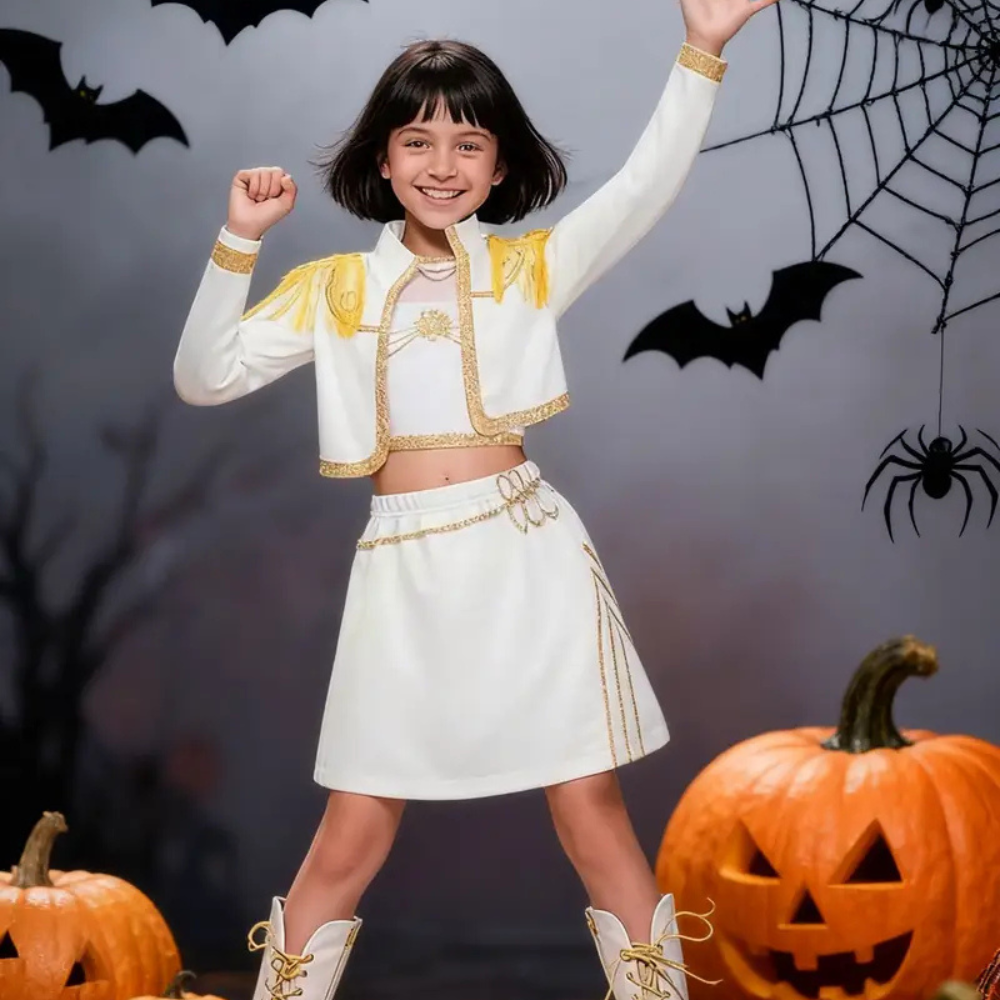 Kids' K-Pop Dance Costume with Jacket, Skirt and Belt