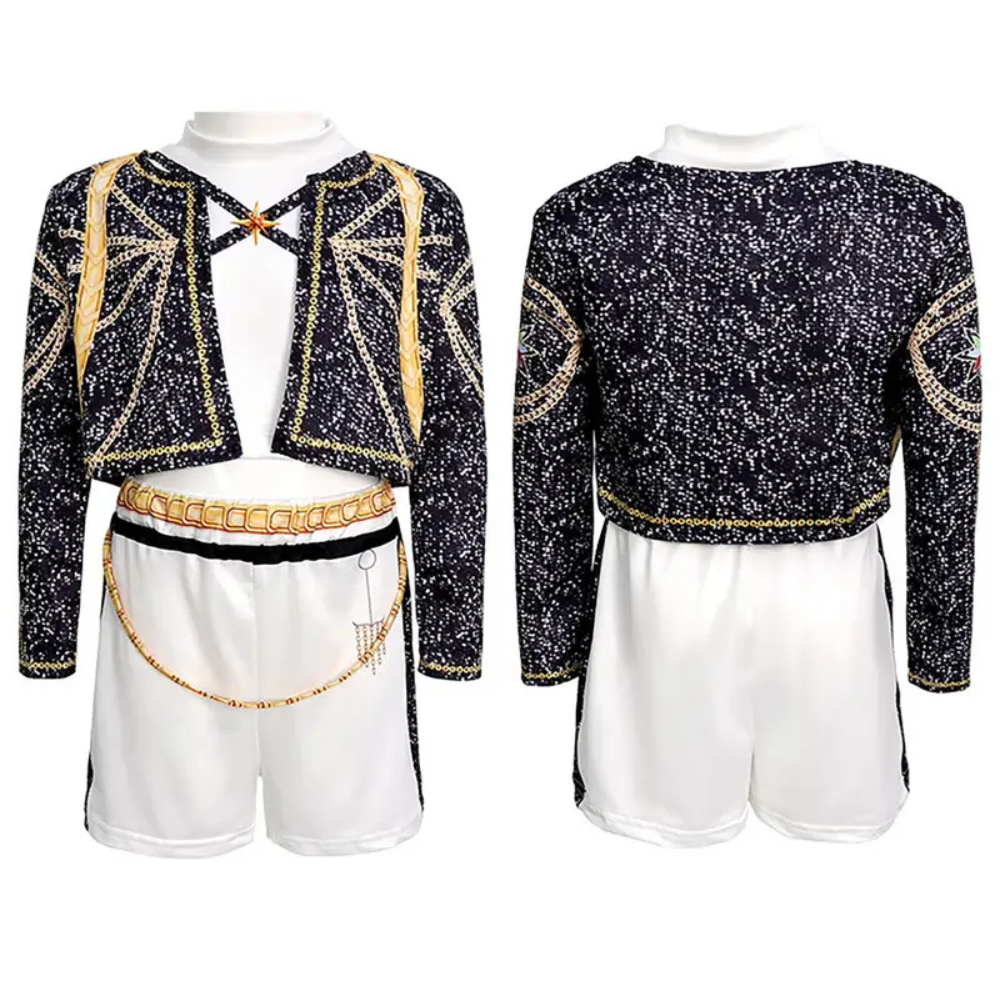 Kids' K-Pop Dance Costume with Jacket, Skirt and Belt