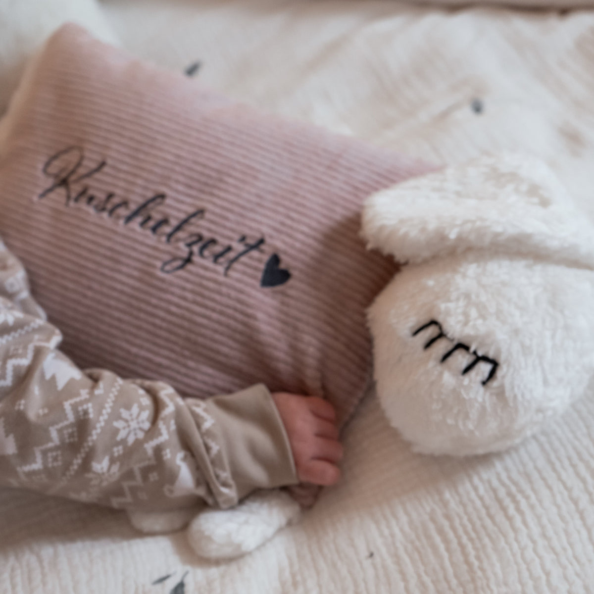 Personalised Sheep Soft Toy with Organic Cotton and Merino Wool