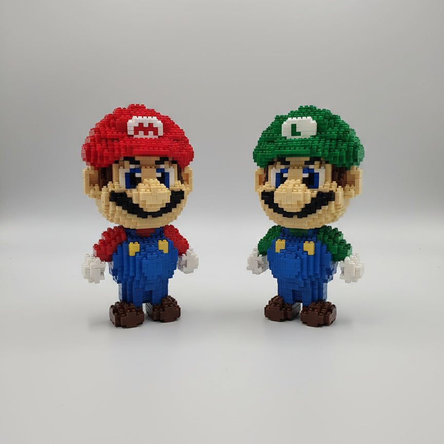Red Plumber Building Block Set, 2,000 Pieces