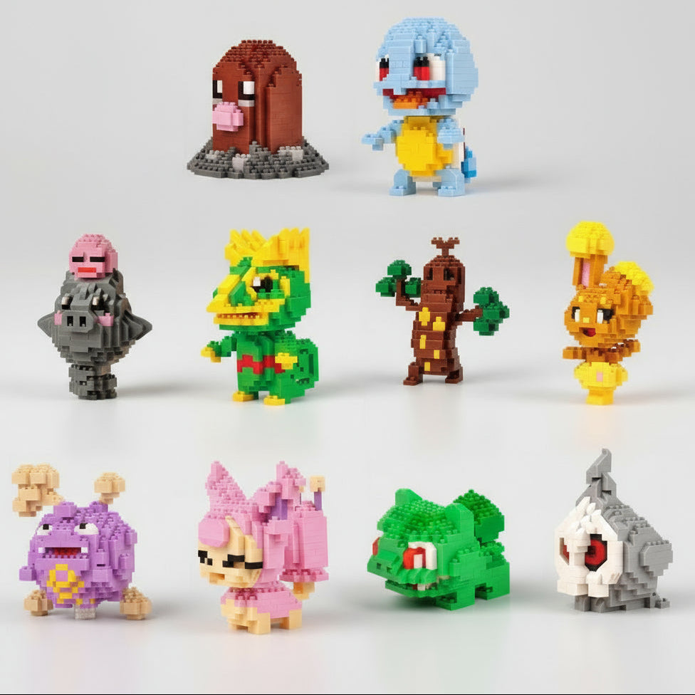 Mini Creature Building Block Set, Approximately 170 Pieces