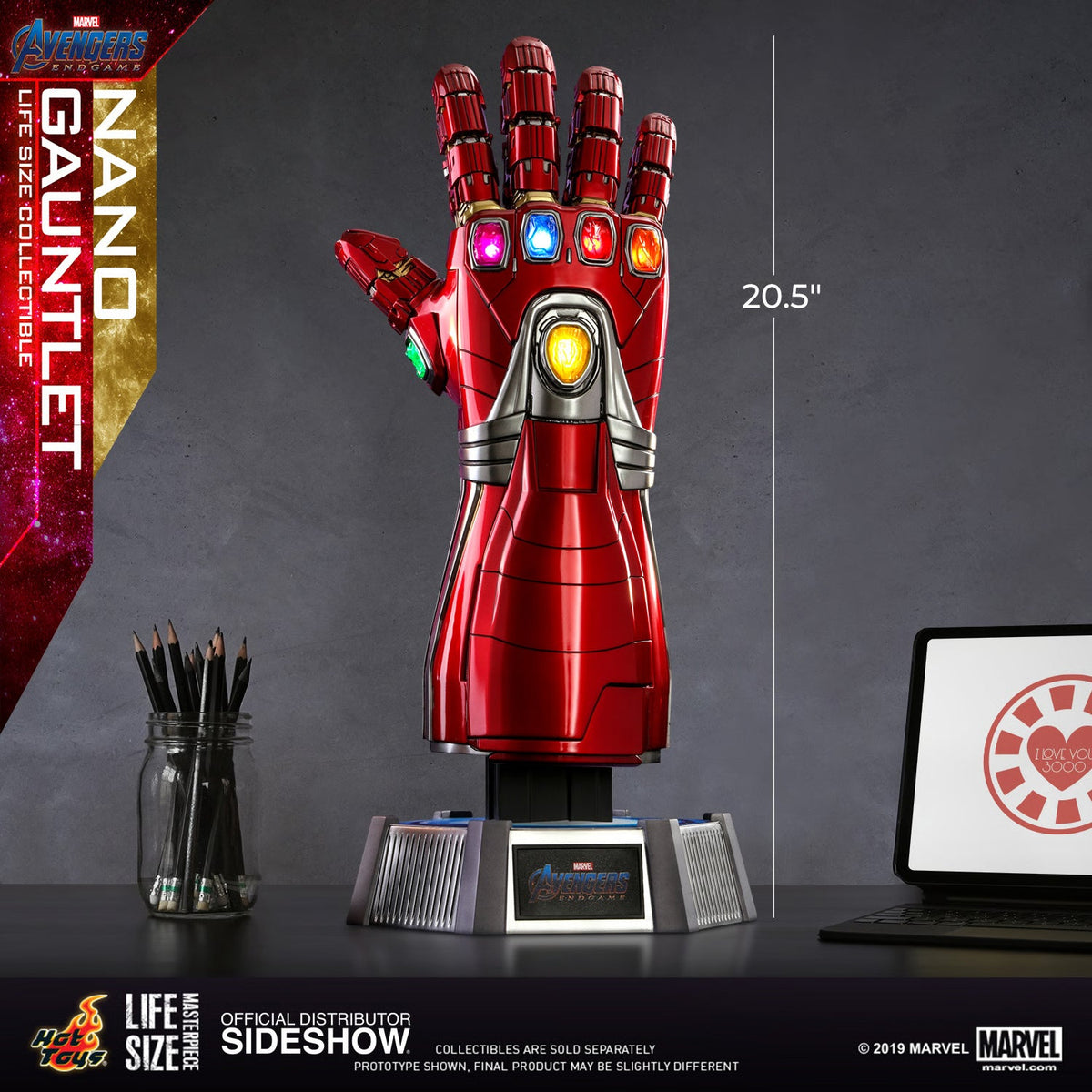 Réplique grandeur nature du Gant Nano de Hot Toys - Présentation LED de 52 cm