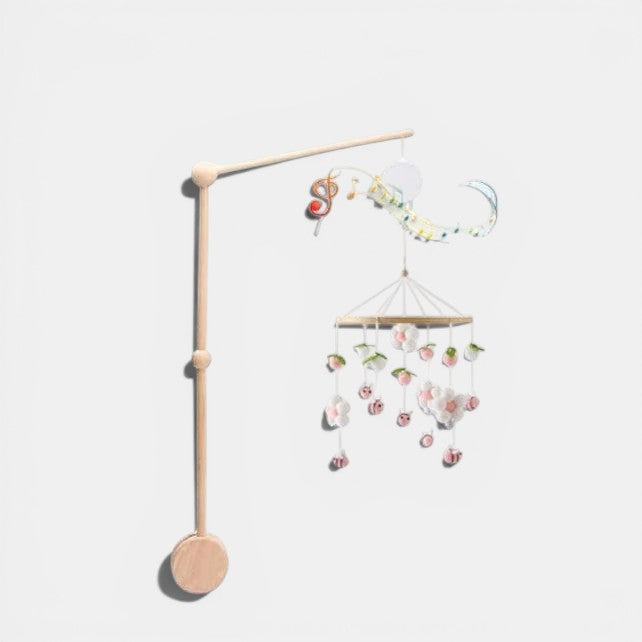 Wooden Musical Baby Mobile with Bear, Clouds and Stars