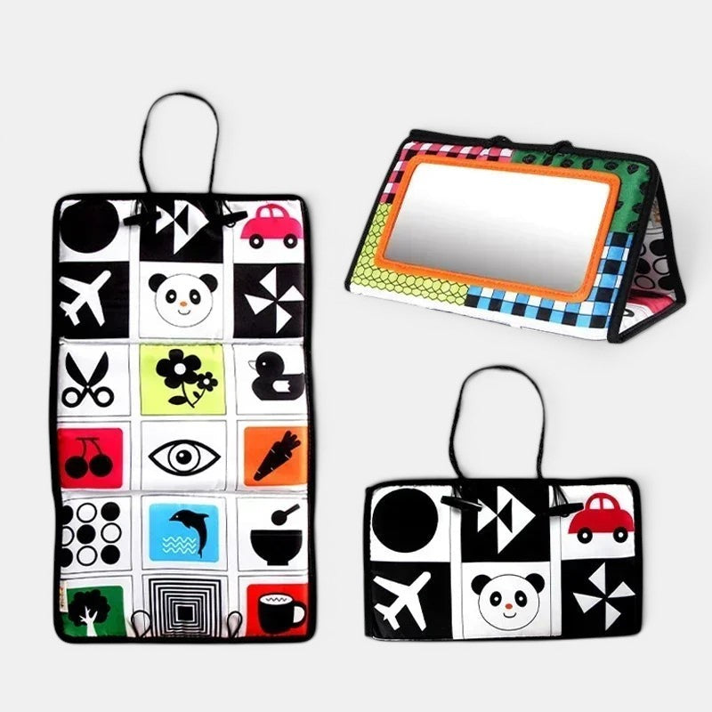 Baby Sensory Book with Mirror and High-Contrast Patterns