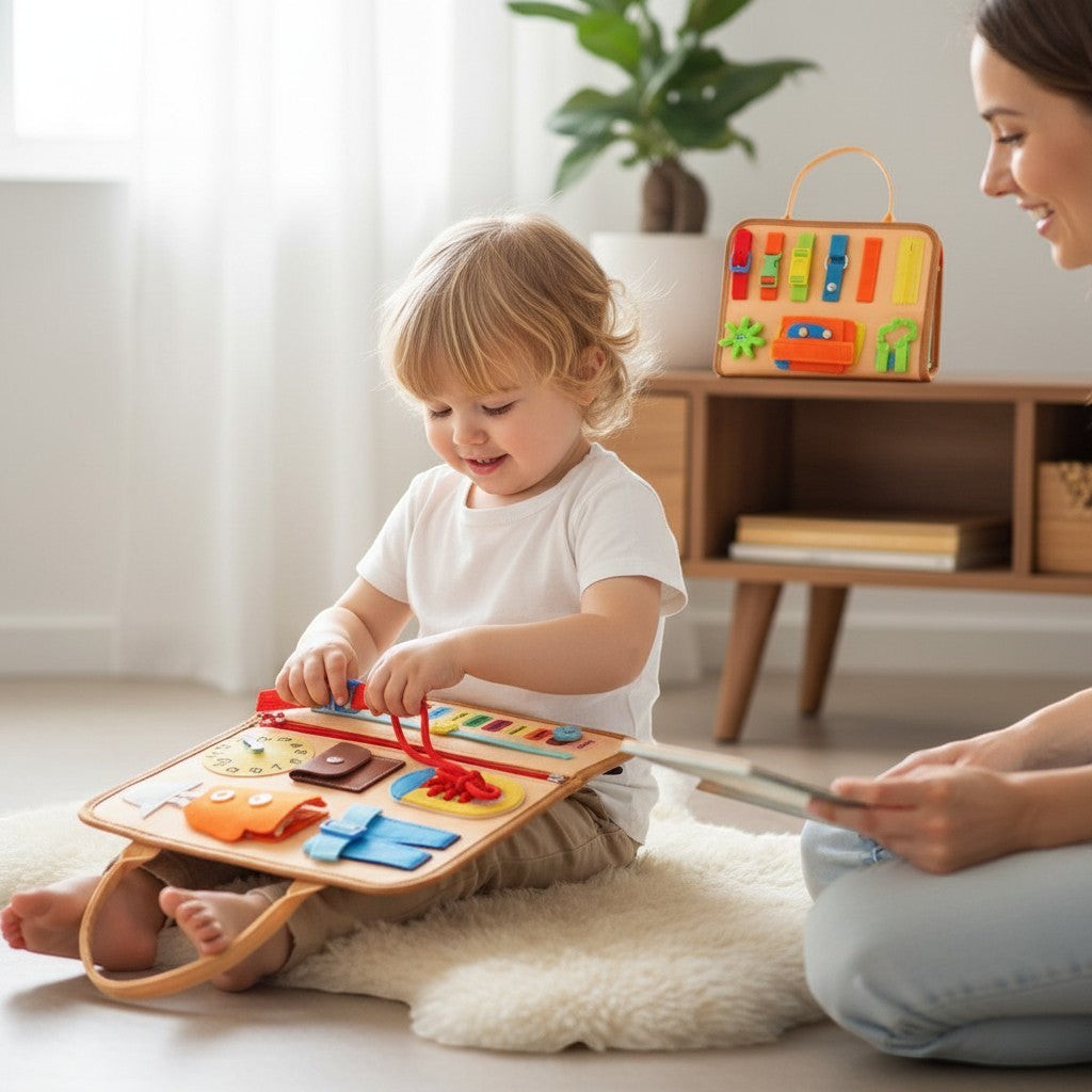 Montessori Felt Busy Board for Toddlers, Ages 1+