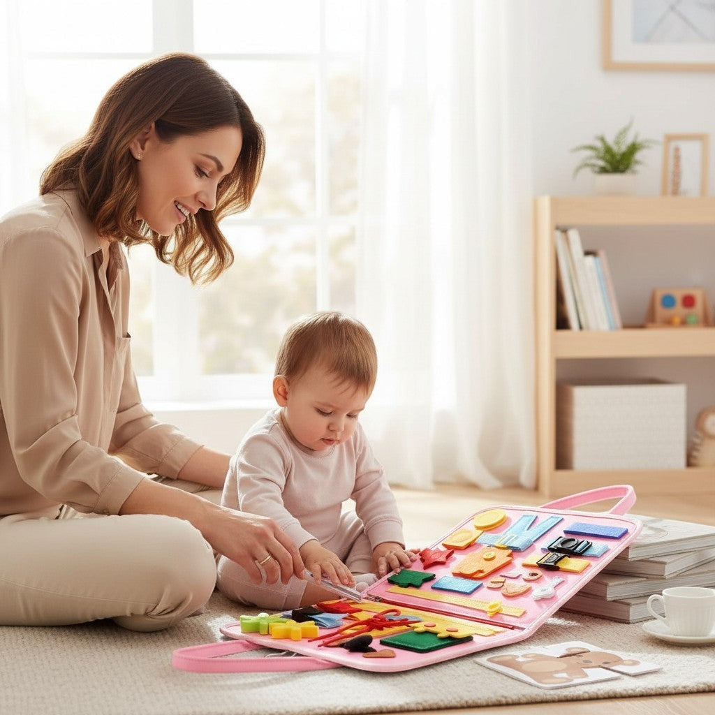 Montessori Felt Busy Board for Toddlers, Ages 1+