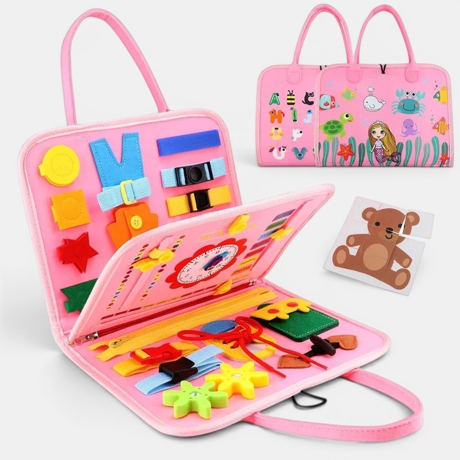Montessori Felt Busy Board for Toddlers, Ages 1+