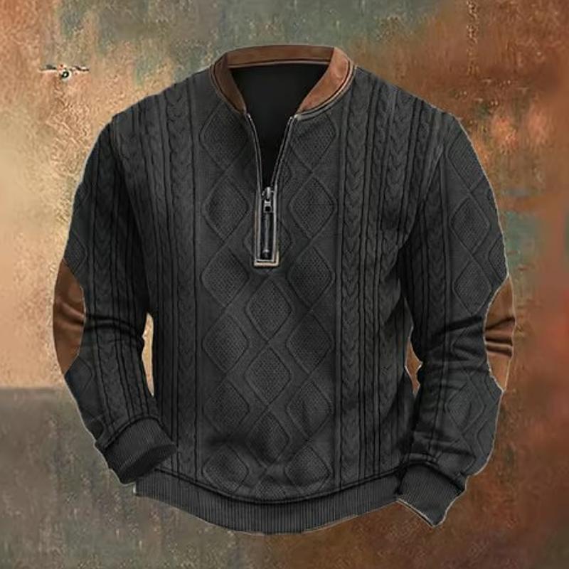 Pull tendance zippé en maille torsadée Jimmy