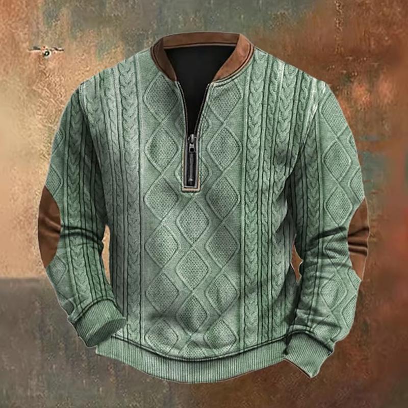 Pull tendance zippé en maille torsadée Jimmy