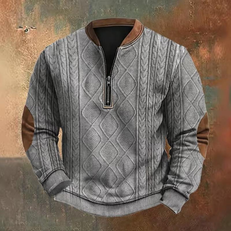 Pull tendance zippé en maille torsadée Jimmy