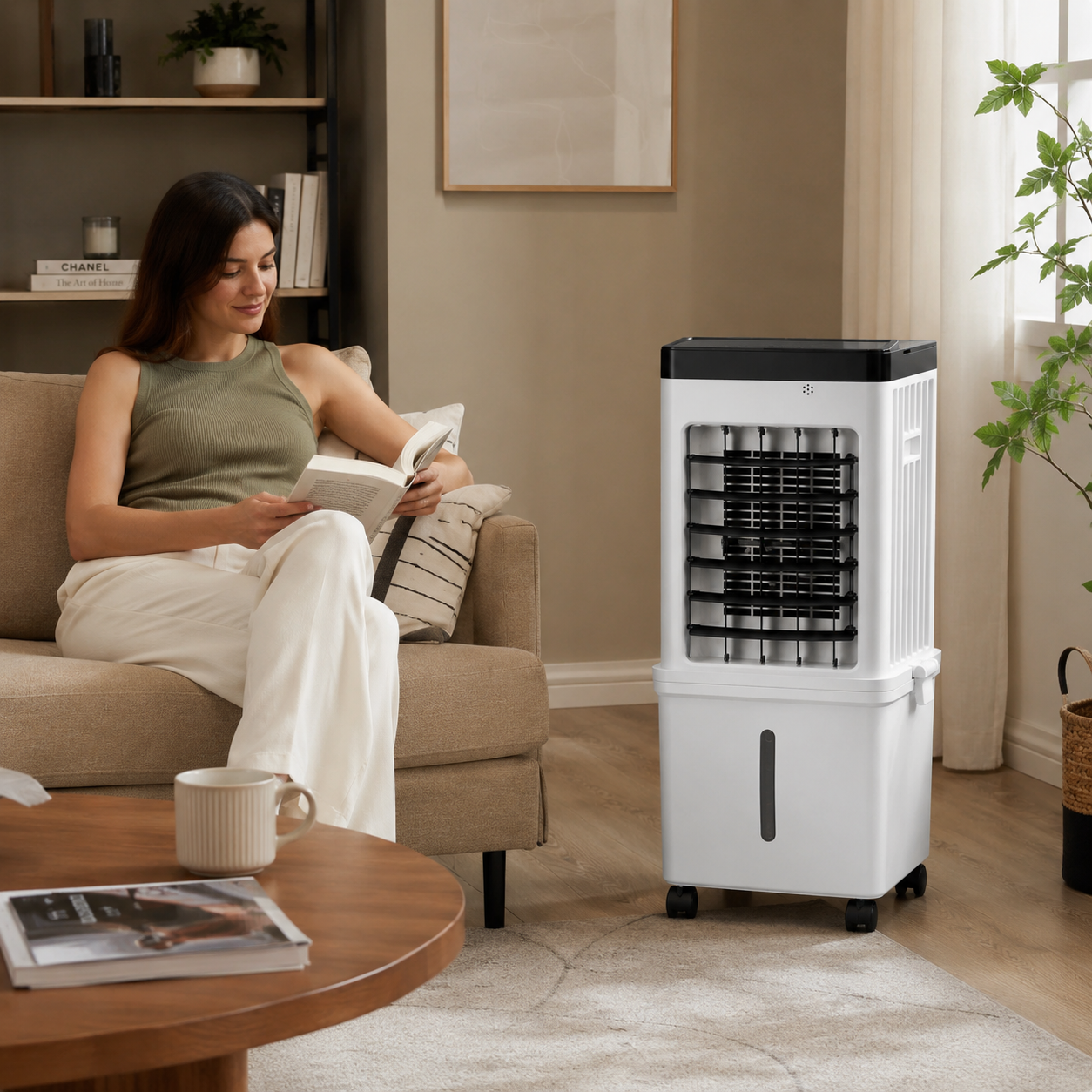 Portable 3-in-1 Evaporative Air Cooler with 12-Hour Timer