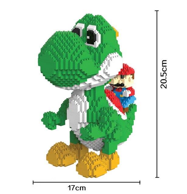 Green Dinosaur and Red Plumber Building Block Set, 2,000 Pieces